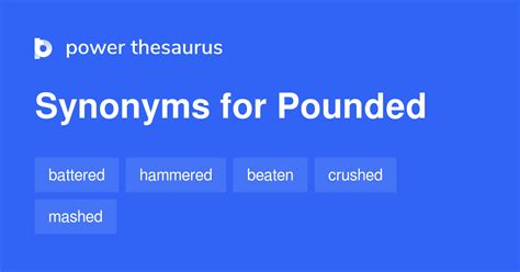 POUNDED Synonyms: 255 Similar and Opposite Words.